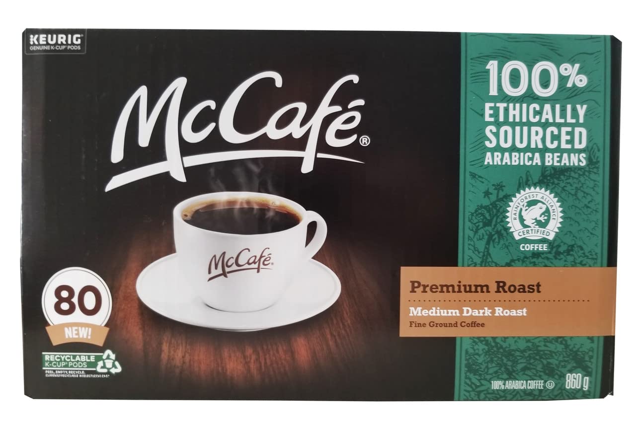 McCafe Premium Roast Coffee Pods, 80 Count, Imported from Canada, Pack of 80