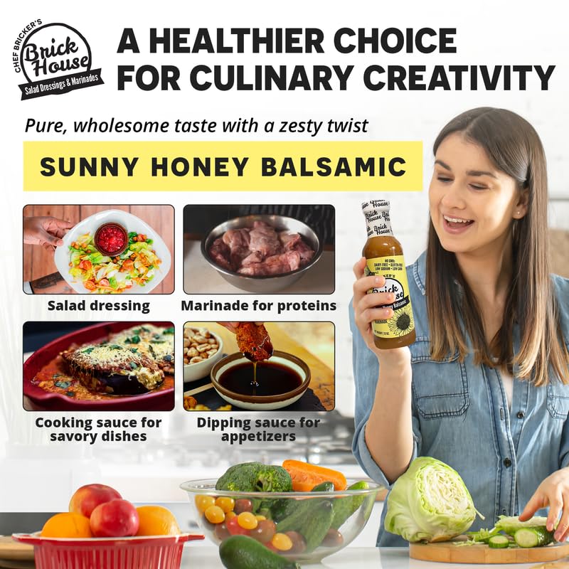 Brick House Balsamic Vinaigrette Dressing, Low Carb, Non-GMO, 12 oz (Pack of 2)