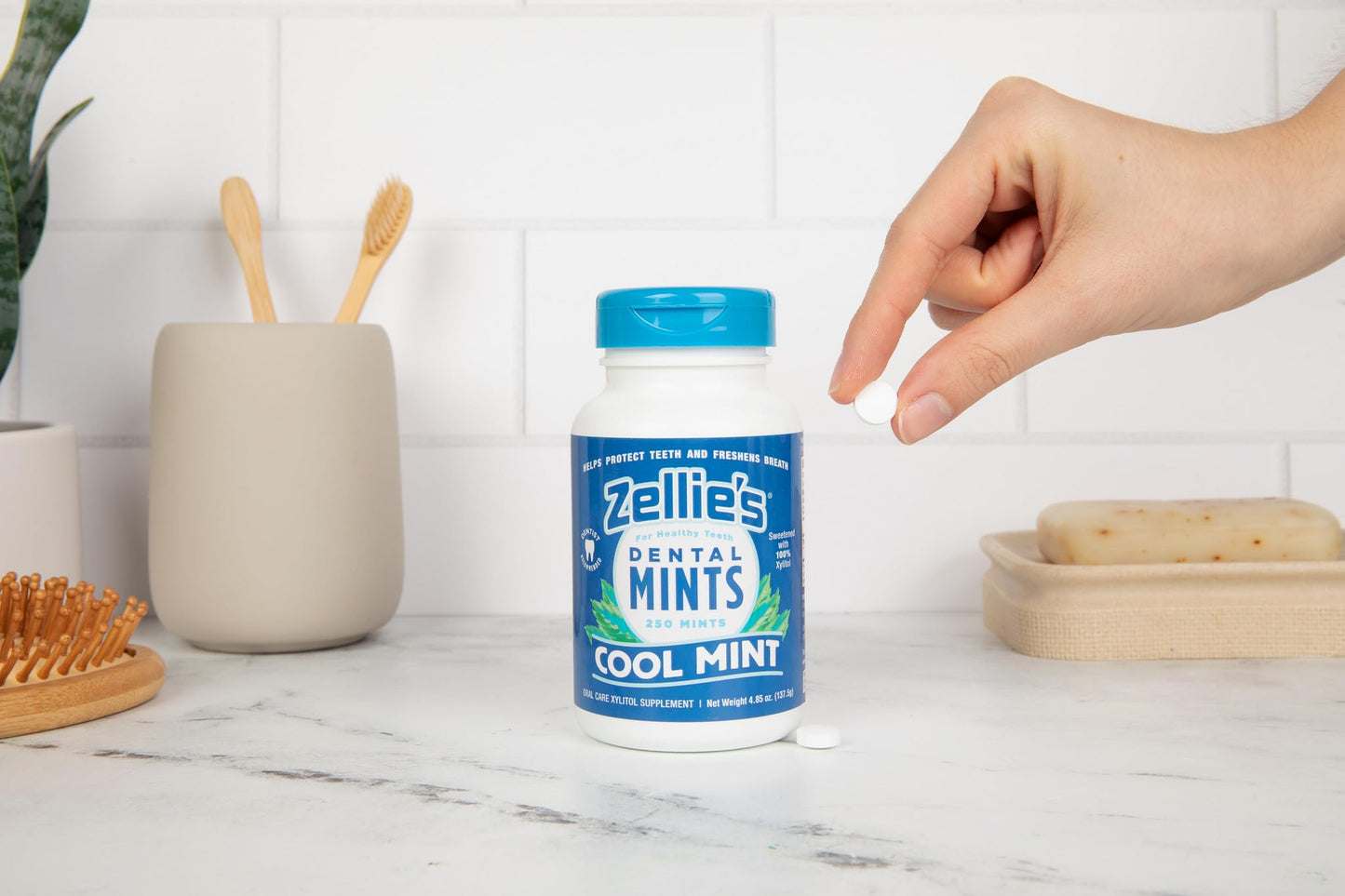 Zellie'S | 100% Xylitol Sugar Free Breath Mints Combo Pack | Includes (1) Cool Mint Breath Mints 250 Count & (1) Cool Mint Breat