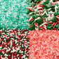 Holiday Sprinkles Set 4 Count 19.3 Oz Different Types in Jar, Cake- Cookies Sprinkles For Christmas-Party, Kosher,Green&White Su