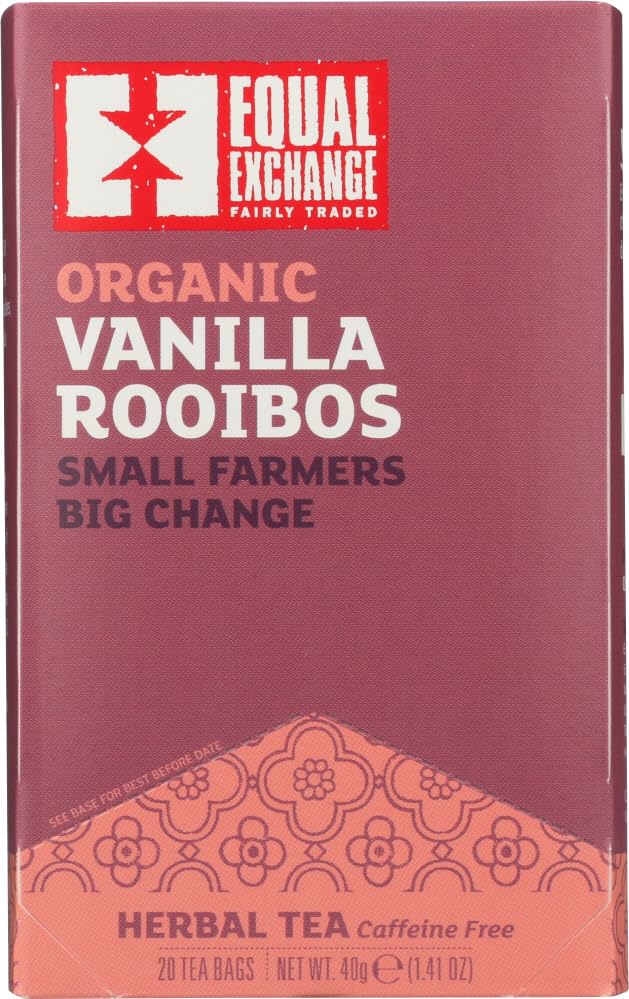 Equal Exchange Organic Herbal Tea Vanilla Rooibos - 20 Tea Bags - 2 Pack