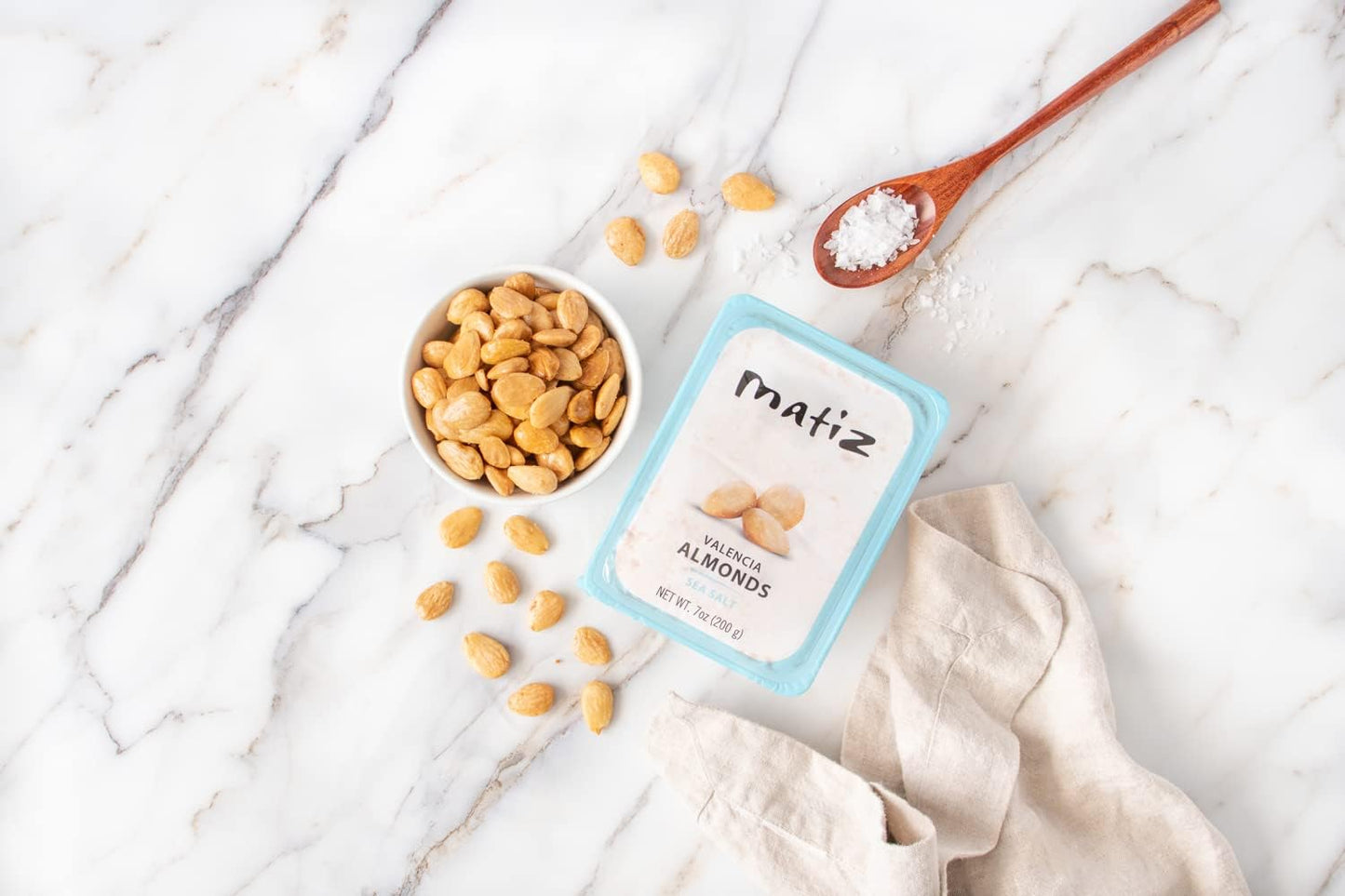 Matiz Valenica Almonds With Sea Salt | Spanish | Natural | Artisonal | 4 X 400G | (4 Pack - 400G, Valencia Sea Salt)
