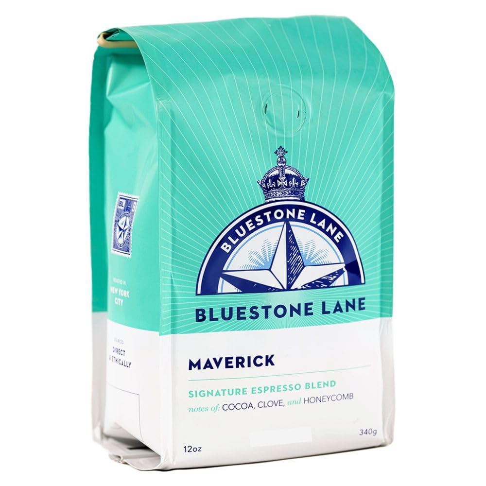 Bluestone Lane Ground Coffee  Maverick Espresso Blend  Medium Roast  12 Ounce Bag