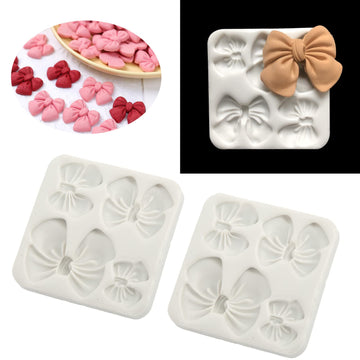 Bow , Prevent Stick Cake Cupcake Decoration Silicone Cartoon Bow Knot For Diy Chocolate Cake Craft