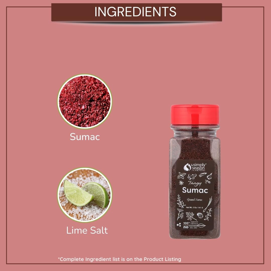 Usimplyseason Sumac Spice (Tangy Powder, 5 Ounce)