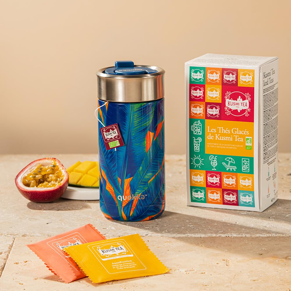 Kusmi Tea - Iced Teas Gift Set - Sampler Assortment Variety Box - Organic Teas - Gift Idea For Men And Women - Flavored Infusion
