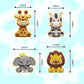 Mage Gifts Jungle Safari Animal Cake Toppers, Lion, Giraffe, Zebra, Elephant For Wild Animals Themed Birthday Baby Shower Party