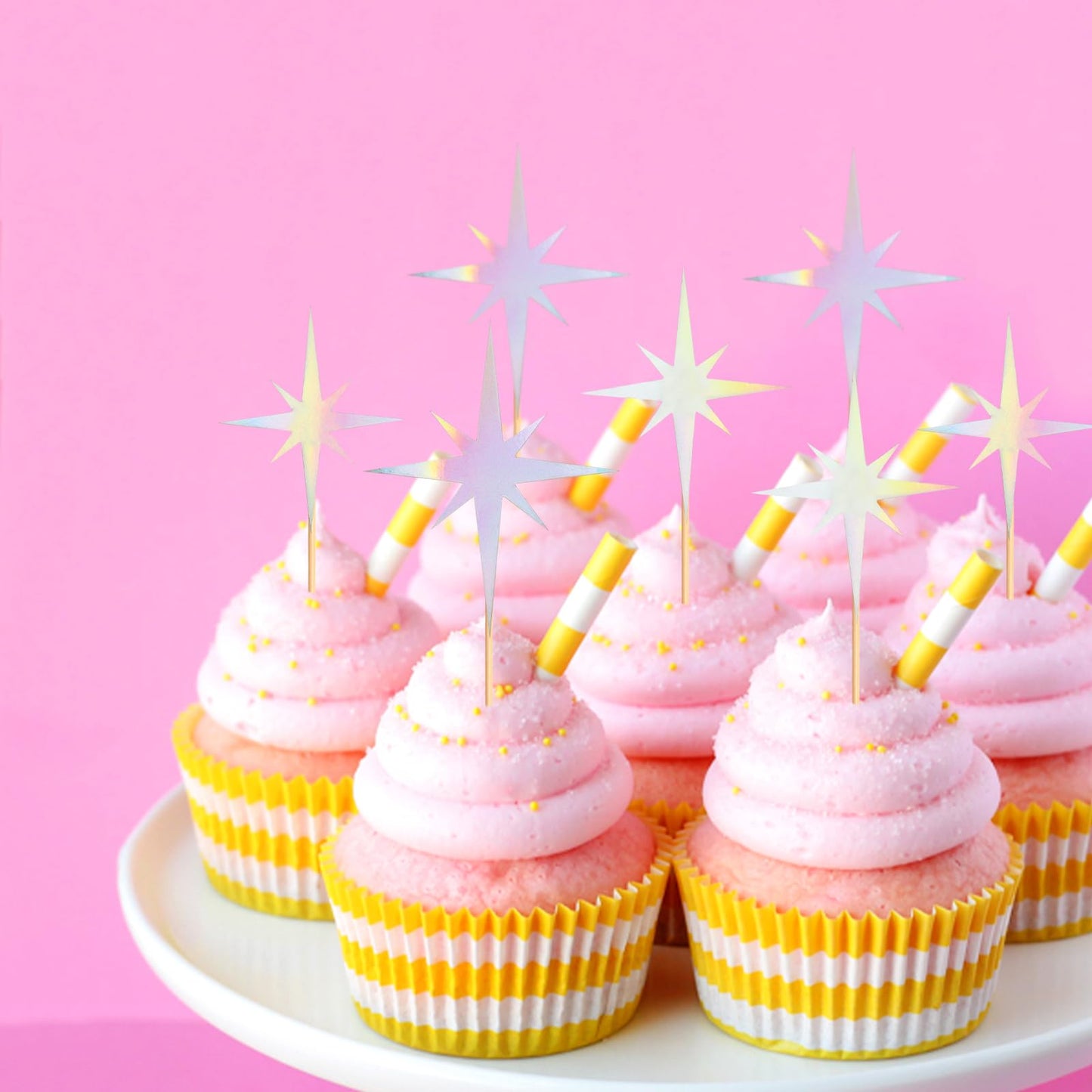 Keaziu 30Pcs Star Cupcake Toppers Little Star Twinkle Star Cupcake Picks Engagement Bridal Baby Shower Wedding Birthday Party Ca
