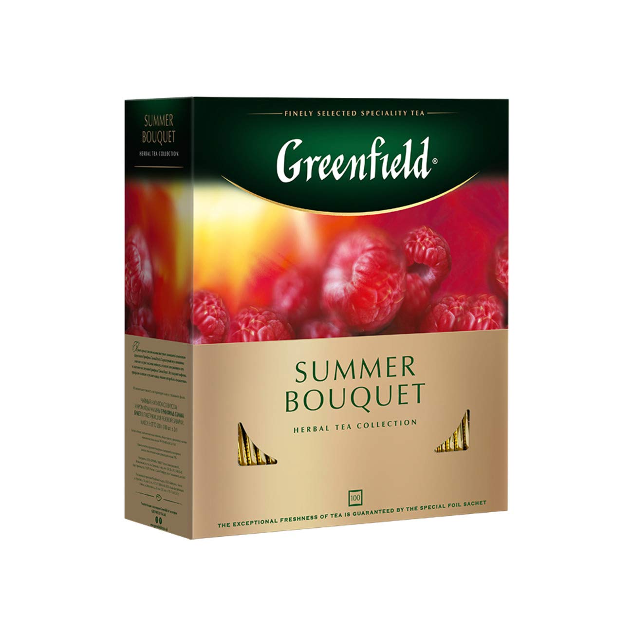 Greenfield Summer Bouquet Herbal Tea Collection Finely Selected Speciality Tea 100 Double Chamber Teabags With Tags In Foil Sach