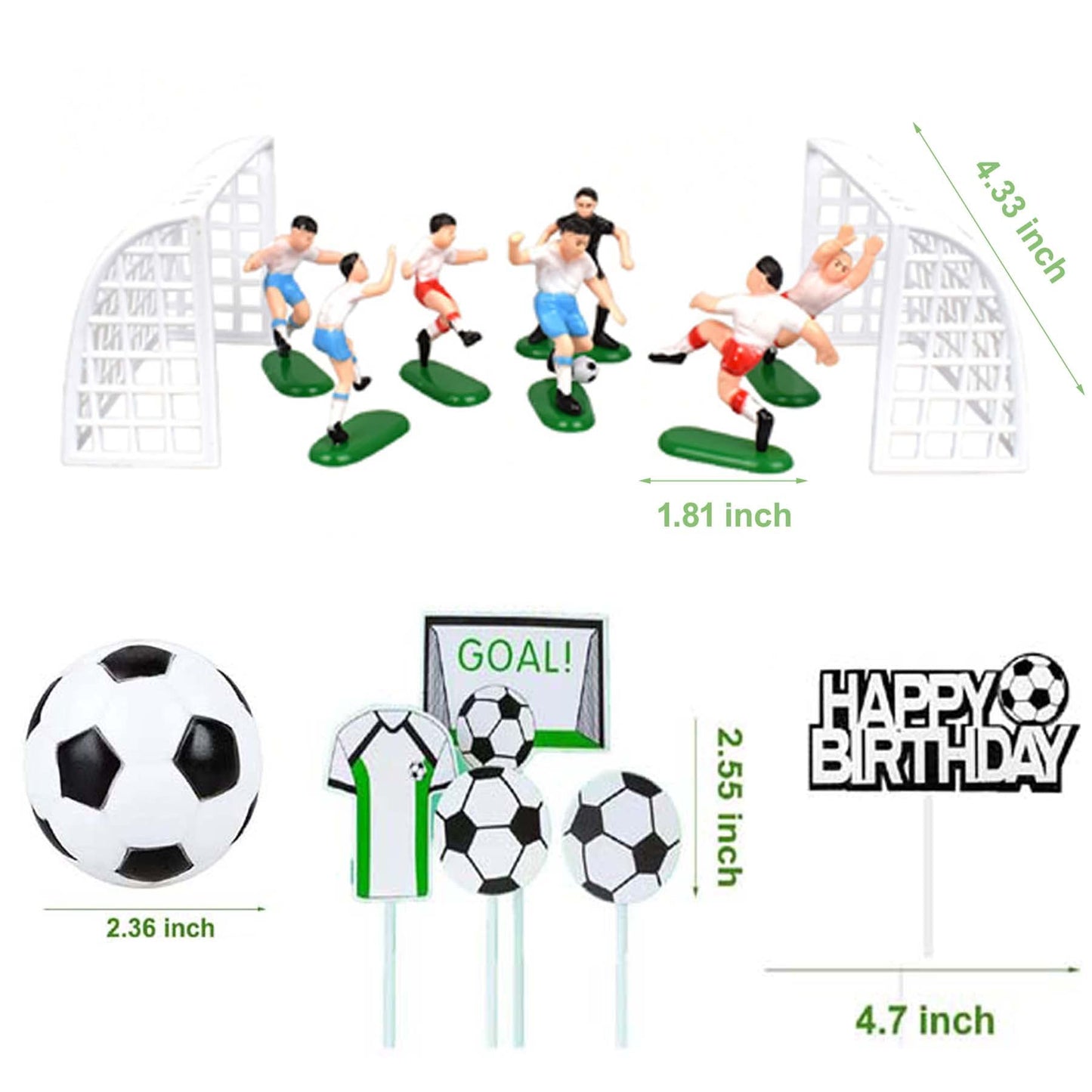Soccer Cake Topper,14Pcs Soccer Players Toys Football Cake Topper Decorations Soccer Ball Soccer Player Cake Decorations For Soc