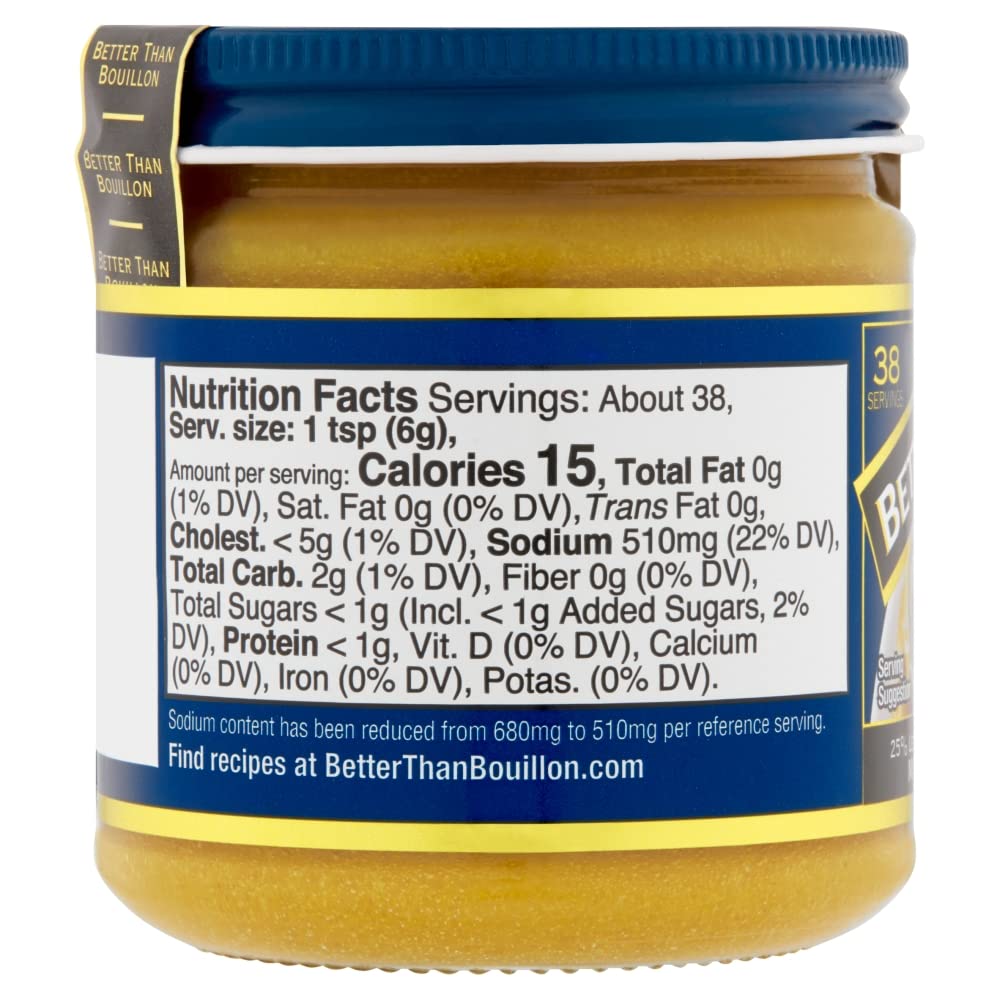 Better Than Bouillon Reduced Sodium Roasted Chicken Base, 8 oz Jar (Single Unit)