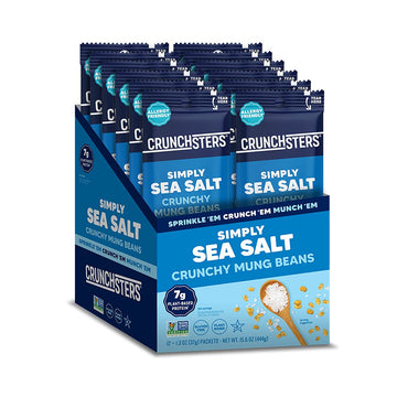 Crunchsters Sprouted Mung Beans, Plant-Based Protein Super-Snack and Salad Topper, Gluten-Free, Nut-Free, Vegan, 7g Protein/Serv