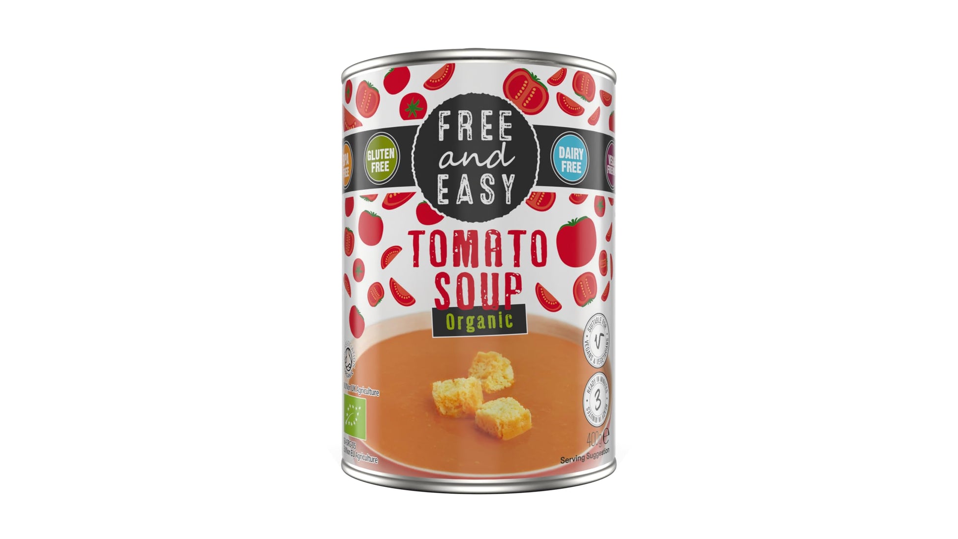Free and Easy Organic Tomato Soup, 400 g, Pack of 6