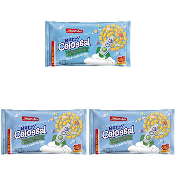 Malt-O-Meal Berry Colossal Crunch with Marshmallows Breakfast Cereal, Crunchy Corn and Oat Cereal with Sweet Berry Flavor and Ma