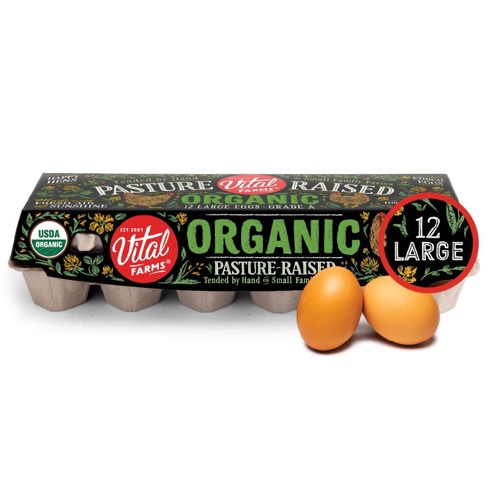 Vital Farms Organic Pasture Raised Eggs Large Brown  12 Count