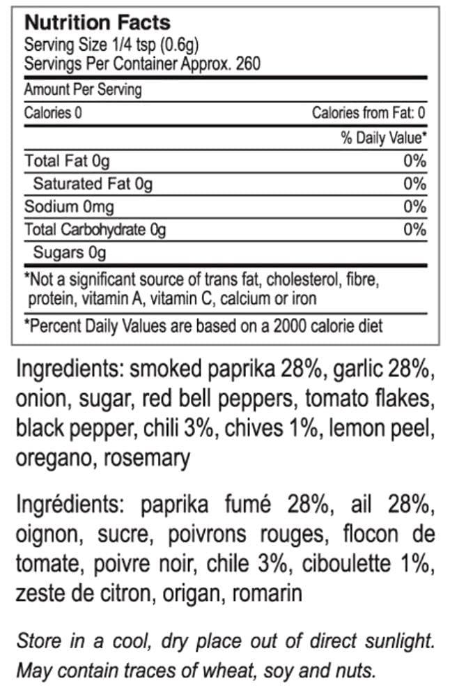 Dangold Smoked Paprika, Garlic, Chili & Chives Spice Blend - Salt Free Seasonings for Cooking Chicken, Beef, Pork, Fish - 4.7 Ounce