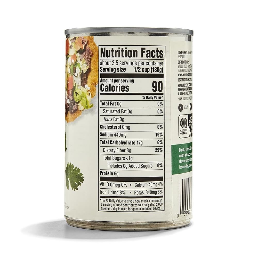 365 Everyday Value, Organic Refried Black Beans, 16 oz