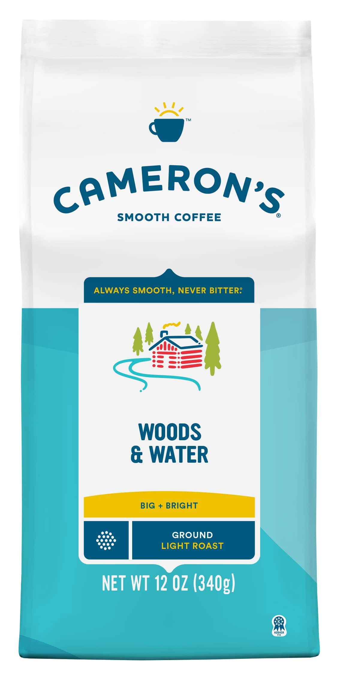 Camerons Coffee Roasted Ground Coffee, Woods & Water, 12 Ounce, Model PP-GRCE28305