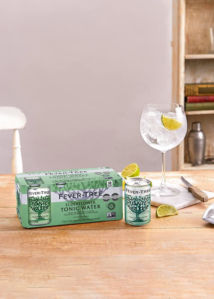 Fever Tree Elderflower Tonic Water - Premium Quality Mixer - Refreshing Beverage for Cocktails & Mocktails. Naturally Sourced In