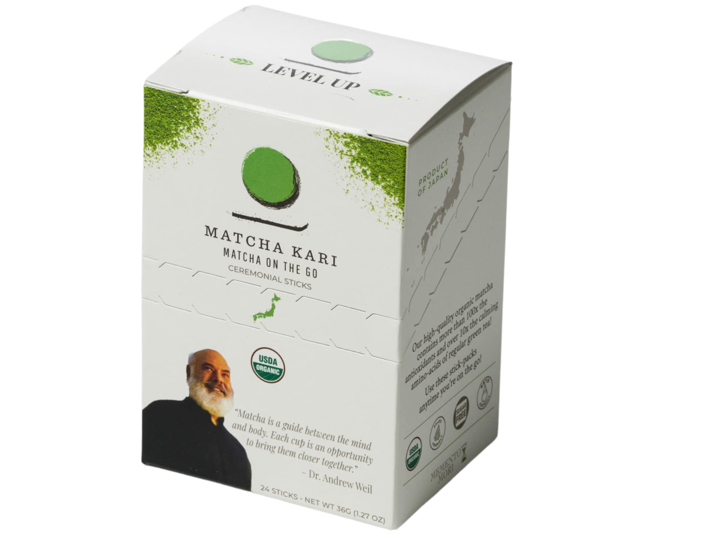 Matcha Green Tea Powder Single Serving Sticks, Dr. Weils Ceremonial Organic Matcha Powder Singles Packets - Individual Tea Packets (24)