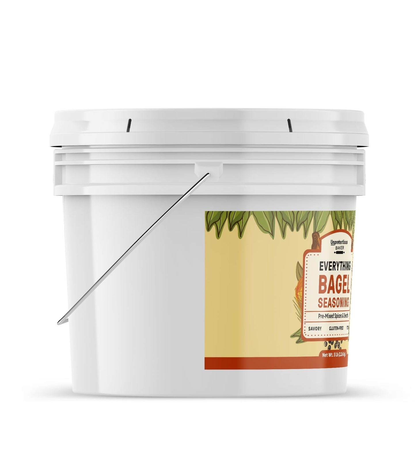 Unpretentious Everything Bagel Seasoning, 1 Gallon Bucket, Add Texture & Flavor To Any Recipe, Mix Of Sesame Seeds, Garlic, Onio