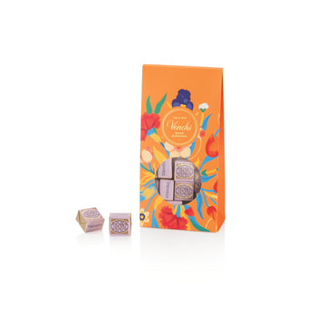 Venchi Cremino Gold Caramel Chocolate 25-Piece Elegant Gift Box - Bold Dark & Creamy Milk Chocolate Infused With Almond Paste, C