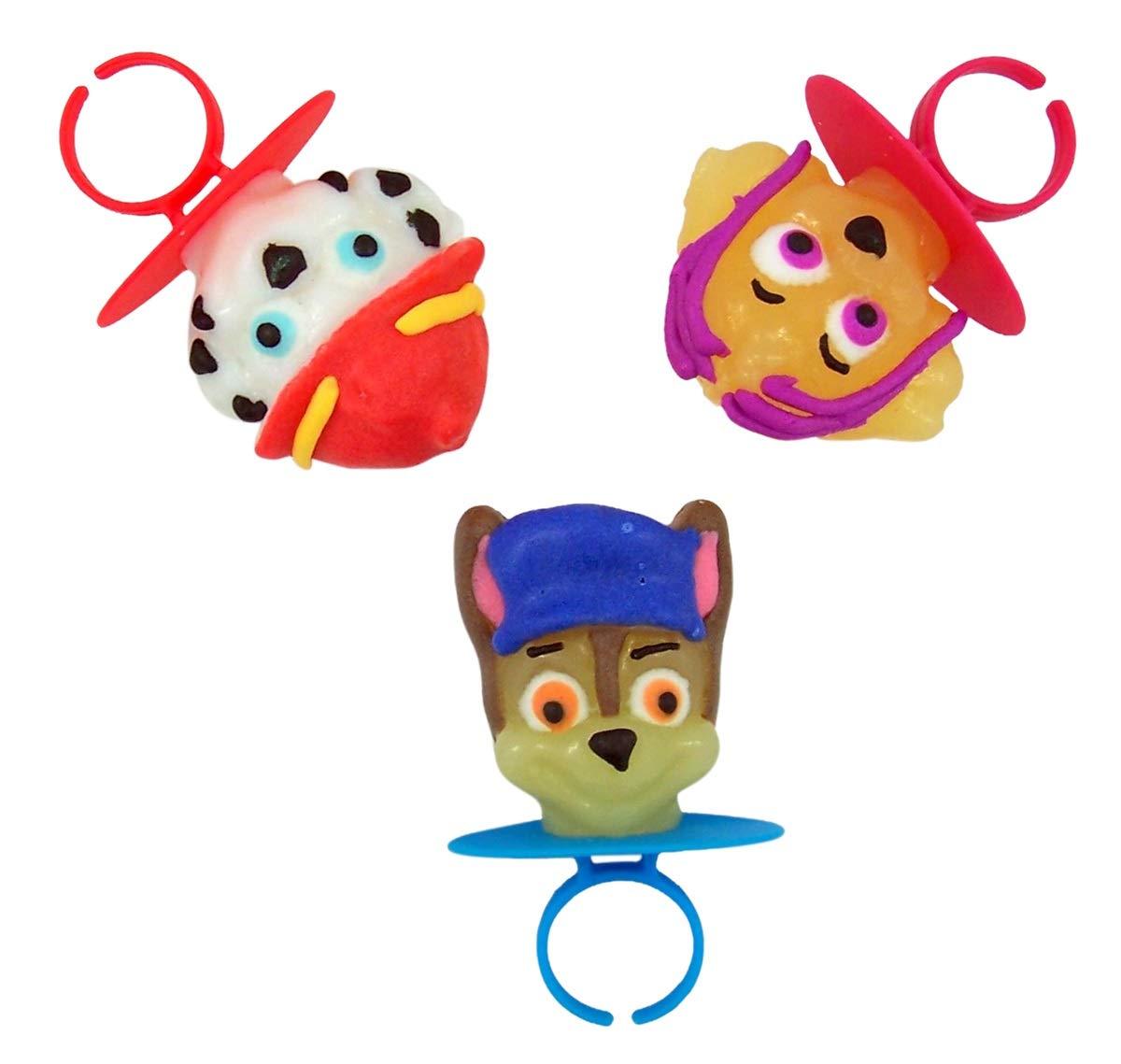 Decorated Paw Patrol Themed Lollipop Rings, Assorted Fruit Flavored Hard Candies, 18 Individually Wrapped Pieces