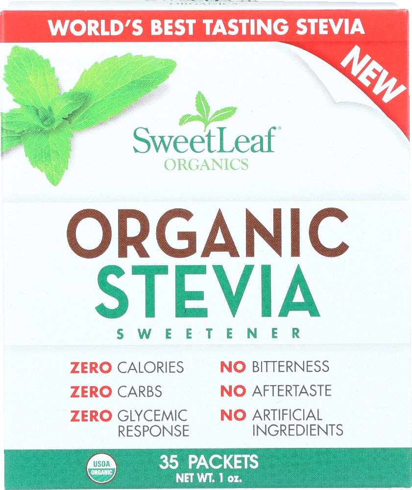 Sweetleaf Organic Stevia Powder Packets - Zero Calorie Sweetener With Stevia Leaf Extract, No Artificial Sweetener Additive, Sugar Free, Keto Friendly, Non Gmo, Gluten Free - 35 Packets (Pack Of 1)