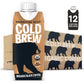Wandering Bear Straight Black Organic Cold Brew Coffee On-The-Go, Iced Coffee, 11 Fl Oz, 12 Pack - Extra Strong, Smooth, Unsweet
