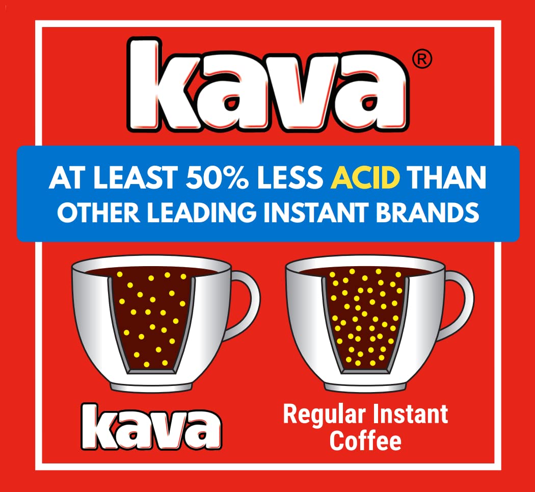 Kava Instant Coffee, Acid Reduced, 4 Ounce Glass Jar, Pack of 1