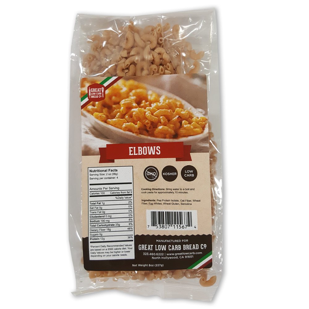 Low Carb Pasta, Great Low Carb Bread Company, 8 Oz. (Elbows) (Original Version) (Original Version)
