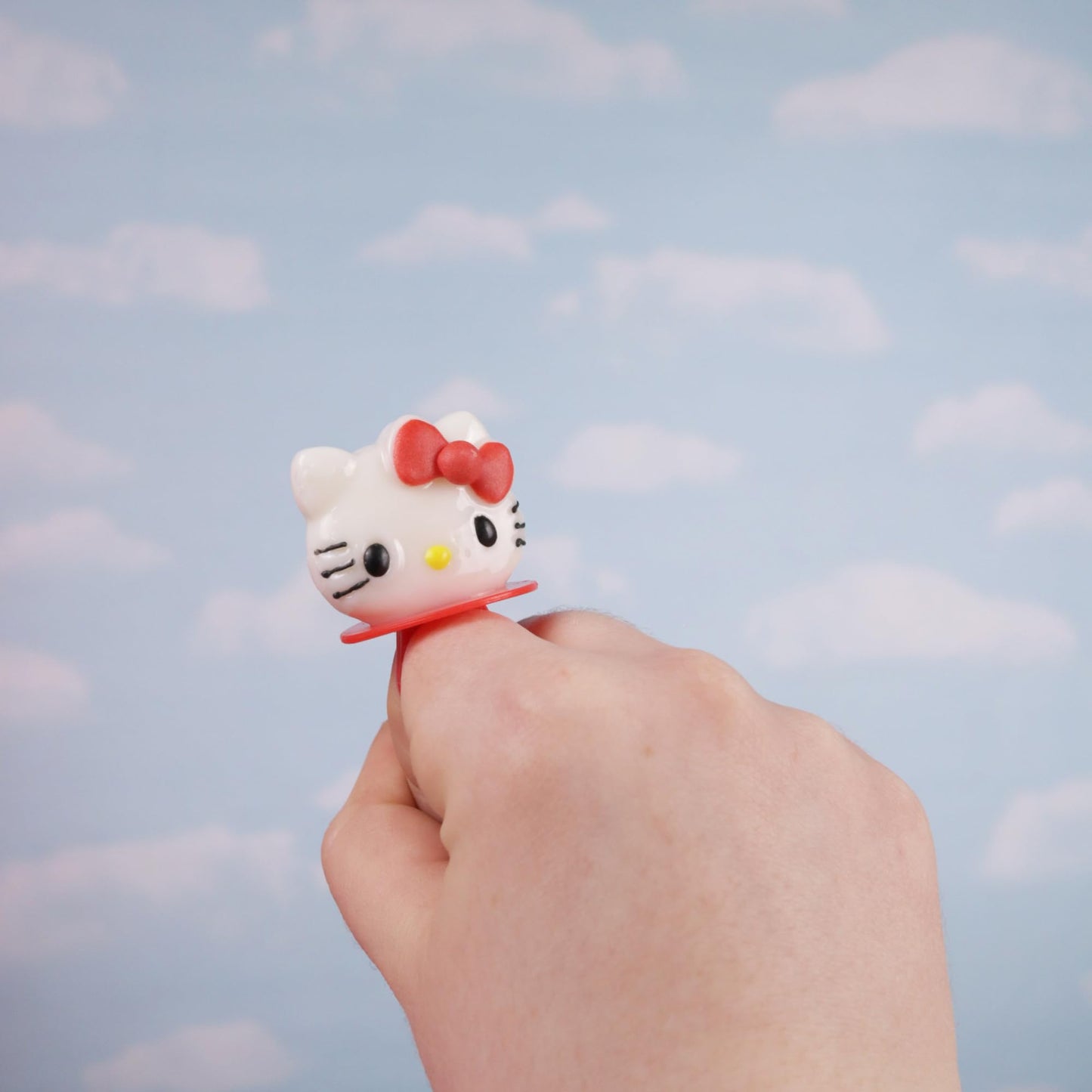 Galerie Hello Kitty Lollipop Rings, Strawberry And Fruit Punch Flavored, Individually Wrapped Candy Basket Fillers Box Of 18