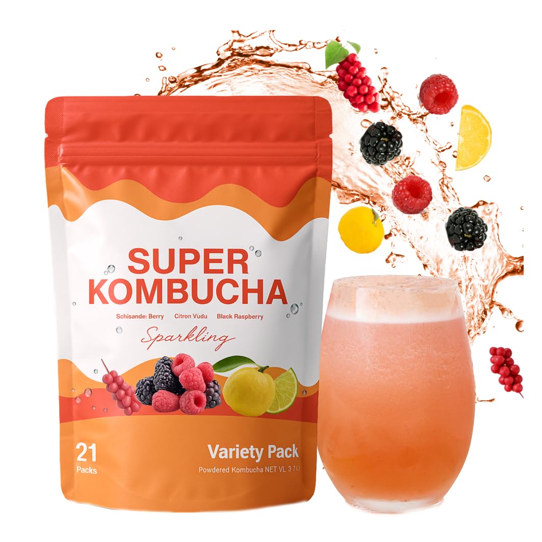 DALAMHARI Kombucha Powder Variety Pack 20T - Schisandra Berry, Green Plum, Black Raspberry, Citron Yuzu Flavors