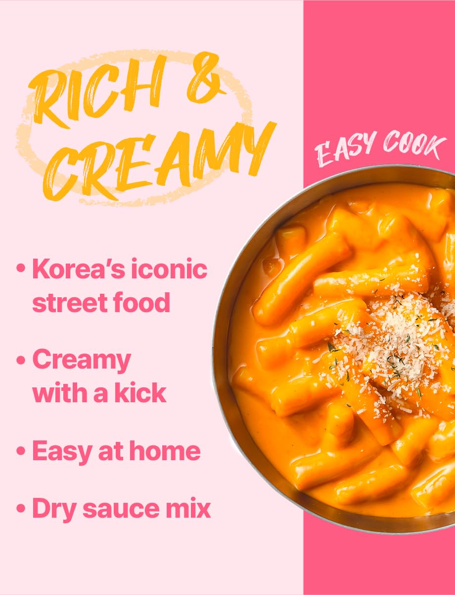 Nice Witchs Secret Recipe Korean Rose Tteokbokki Powder Sauce 12 servings - Perfect for Sweet and Spicy Rice Cake Dishes, Easy