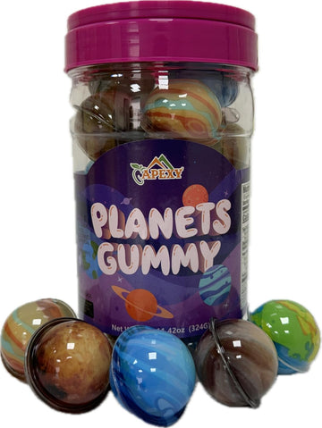 Apexy Mixed Planets Gummy Candy With Fruity Liquid Center Fat Free Fun & Delicious Space- Themed Treats Great For Halloween, Birthday, Trick Or Treat, Party 11.42Oz