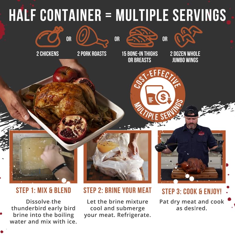 Lane'S Thunderbird Early Bird Turkey Brine Mix, All-Natural Chicken Brine Seasoning For Marinating Meat & Chicken Brine Mix & Tu