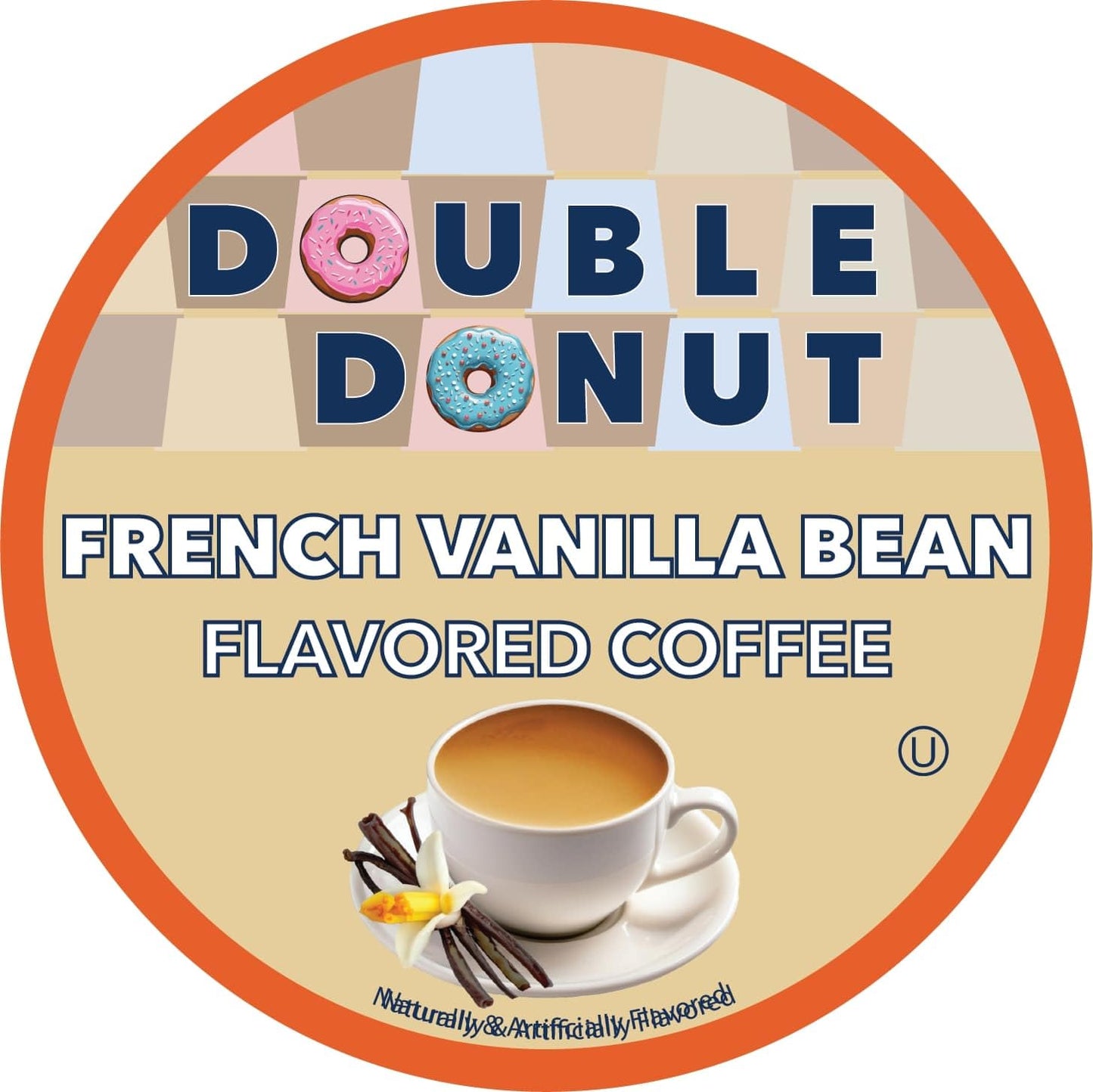 Double Donut Coffee French Vanilla Coffee Pods, Medium Roast, Compatible with Keurig, 20 Count