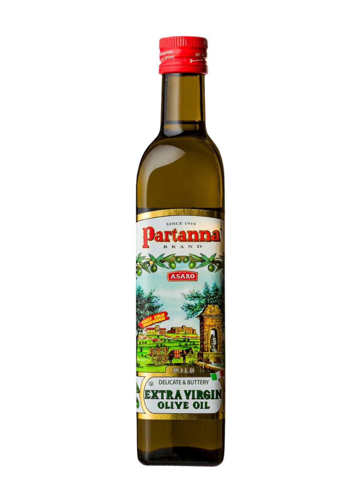 Partanna Everyday Mild Extra Virgin Olive Oil - Premium Castelvetrano Olive Oil - Harvested in Sicily - Pure Authentic Italian -