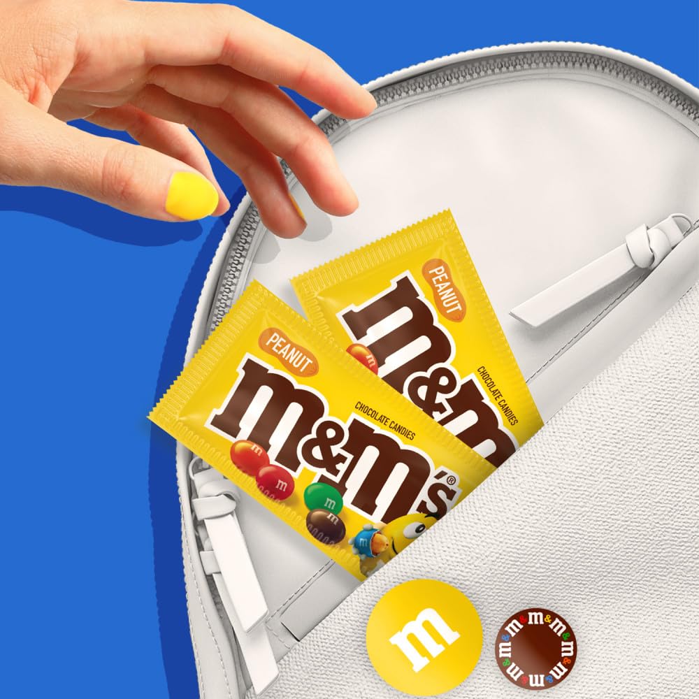 M&M'S Full Size Peanut Milk Chocolate Candy Bulk Pack, 1.74 Oz, 48 Ct Box