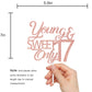 Young And Sweet Only 17 Cake Topper, Happy 17Th Birthday, Cheers To 17 Years Old Cake Decor, 17Th Birthday/Anniversary Party Dec