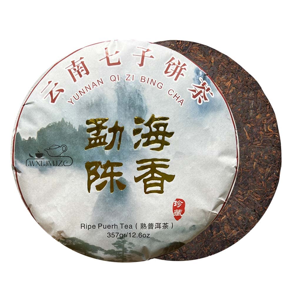 LWXLJMJZC Ripe Puerh Tea Cake - Aged Shu Pu-erh - 357g (12.6oz) - 1 Pack - Black Chinese Tea