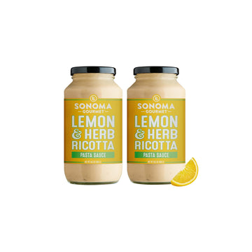 Lemon Herb Ricotta Pasta Sauce | Non-Gmo, Gluten-Free And No-Sugar Added | Fresh Ingredients | 25 Ounce Jars (Pack Of 2)