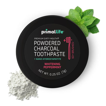 Primal Life Organics -Dirty Mouth Toothpowder, Activated Charcoal Tooth Cleaning Powder, Essential Oils, Hydroxyapatite, Kaolin,