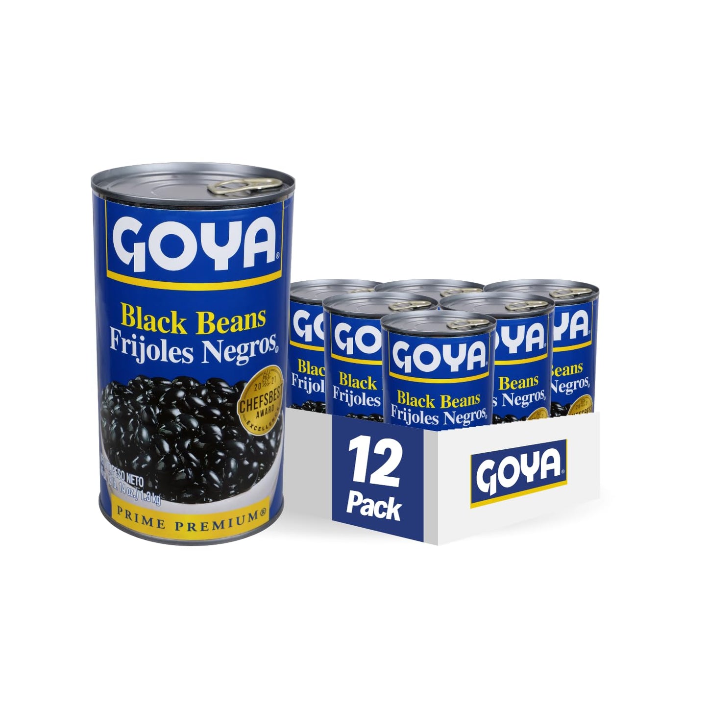 Goya Foods Black Beans, 46 Ounce (Pack of 12)