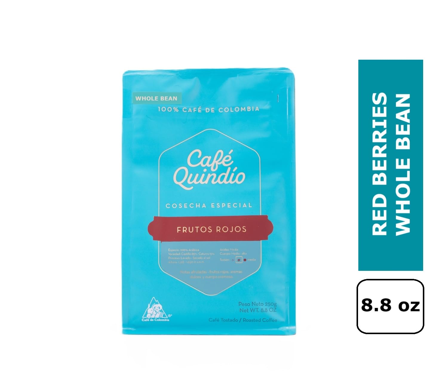 Cafe Quindio Specialty Harvest - 100% Colombian Excelso Arabica Coffee (8.8 Ounce (Pack Of 1), Red Berries)