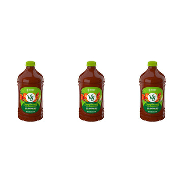 V8 Low Sodium Original 100% Vegetable Juice, 64 fl oz Bottle (Pack of 3)