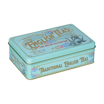 New English Teas Vintage Victorian Tea Gift Tin With 72 Assorted English Teabags For Tea Lovers, Forget Me Not - English Breakfa