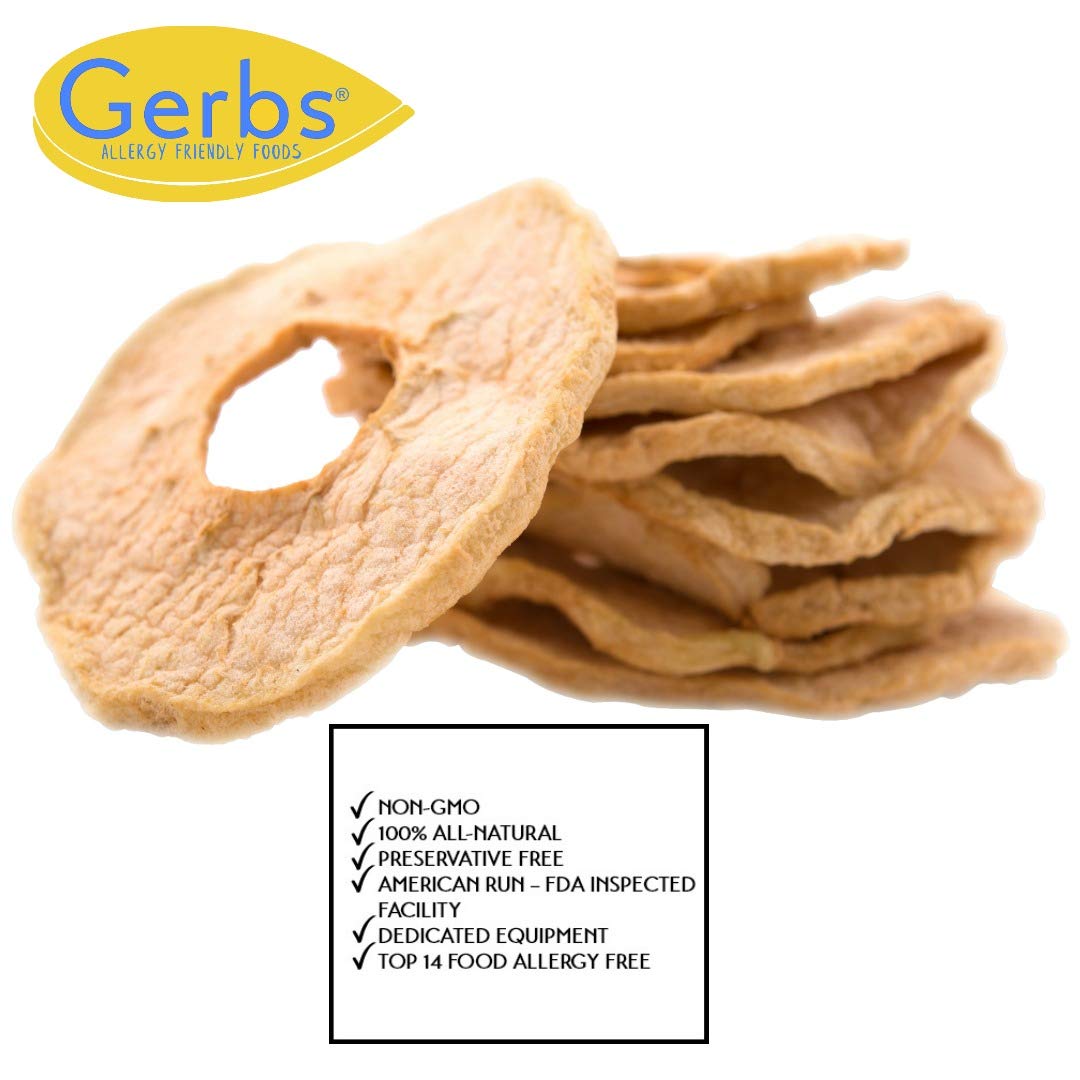 GERBS Dried Apple Slices, Soft & Sweet, 1 LB, Recloseable Bag, Allergen-Free, Gluten & Peanut Free