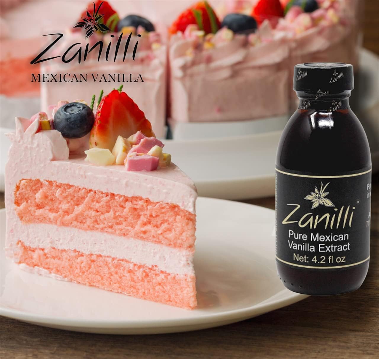 Zanilli Mexican Vanilla Extract - 4.2Fl Oz - Pure Vanilla Extract For Baking - No Sugar Added - Gluten Free