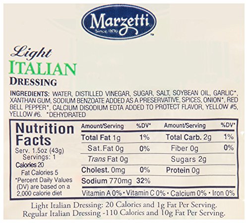 Marzetti Italian Dressing, Light, 1.5 Ounce (Pack of 60)